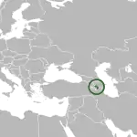 Map showing Artsakh in Azerbaijan