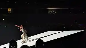 Brunette performing at the Eurovision Song Contest 2023 in Liverpool, United Kingdom