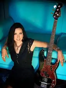 Gardner with her signature Fender Precision bass