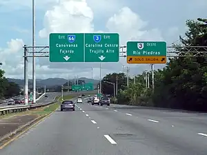 Exit for Río Piedras, Puerto Rico Highway 3 West