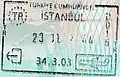 Exit stamp at Istanbul Airport