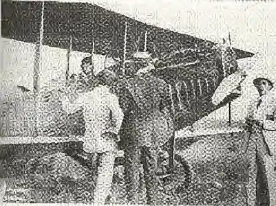 Rigau Carrera poses in his plane, 1919.