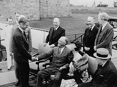 President Roosevelt greeting British Foreign Secretary Anthony Eden