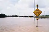 U.S. flood zone sign.