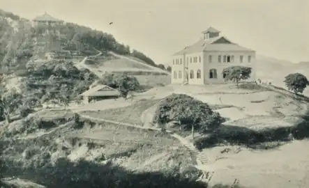 Boys' Boarding School at Chungking, situated on the hills opposite the city, before 1905.