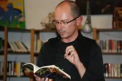 Fabio Barcellandi during a reading