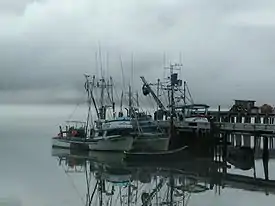 Salmon boats at dock in False Pass, AK.