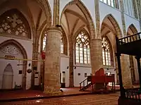 The mihrab of the Lala Mustafa Pasha Mosque of Famagusta is located on a side chapel.