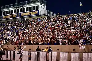 A Football game on a Friday night at Homestead High School