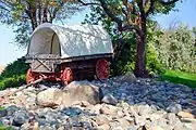 Covered wagon at Farewell Bend State Park, Oregon