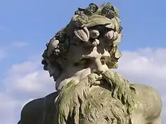 Father Thames, a Coade stone sculpture by John Bacon, in the grounds of Ham House, Richmond