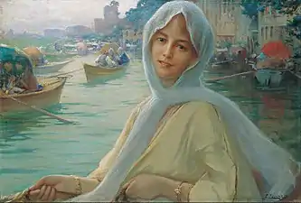Enjoyment of Göksu Creek. Painting by Fausto Zonaro.