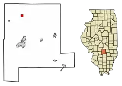 Location of Ramsey in Fayette County, Illinois.