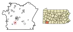 Location of Fairchance in Fayette County, Pennsylvania.