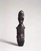 Female figure; 2nd century BC-1st century AD; ivory (walrus); height: 18.4 cm (7.mw-parser-output .frac{white-space:nowrap}.mw-parser-output .frac .num,.mw-parser-output .frac .den{font-size:80%;line-height:0;vertical-align:super}.mw-parser-output .frac .den{vertical-align:sub}.mw-parser-output .sr-only{border:0;clip:rect(0,0,0,0);clip-path:polygon(0px 0px,0px 0px,0px 0px);height:1px;margin:-1px;overflow:hidden;padding:0;position:absolute;width:1px}1⁄4 in.); Metropolitan Museum of Art