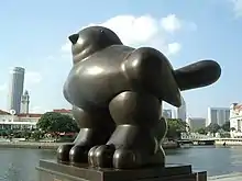 Bird, 1990, in front of UOB Plaza, Singapore