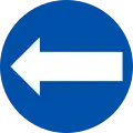 Direction to be followed (turn left only) (1957–1974)