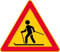 Skiers crossing  (formerly used )