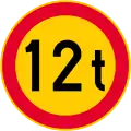 No vehicles exceeding [...] tonnes laden weight