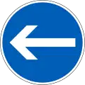 Direction to be followed (turn left only)  (formerly used )
