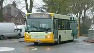 Ride Pegasus! liveried East Lancs Myllennium bodied Dennis Dart SLF in Woking in November 2009