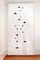 A DIY climbing wall with a hole pattern that replicates Fitz Roy's famous peak