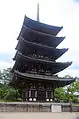 Gojū-no-tō five-storied pagoda from below