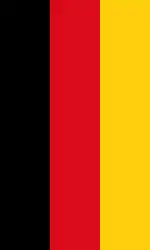 Vertical variation of the flag of Germany.