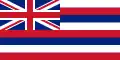 Incorrect version of the Hawaiian Flag, using a 1:2 canton and the U.K. standard colors, similarly to the official flags of British Overseas Territories.