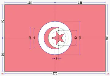 Construction diagram of the flag before 1999.