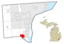 Location within Wayne County