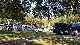 Same location before a football game in 2019. Note Thomas Hall through the trees, background center