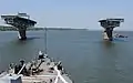 Opened bridge as seen from aboard a Navy ship