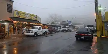 View of lechoneras on PR-184