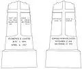 Digital drawing of the headstones of Coates and husband in Pennsylvania