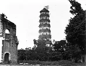 The Flowery Pagoda at the Temple of the Six Banyan Trees in 1863
