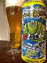 Image 51A can of Juicy Ass IPA from Flying Monkeys Craft Brewery in Barrie, Ontario, Canada (from Craft beer)