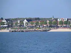 Wyk's beach promenade as seen from the water