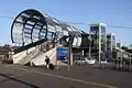 Footbridge that links all platforms, taken from Irving Street, in December 2011