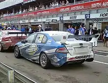 The Triple F Racing entered Ford Falcon (FG) of Dean Fiore at the 2011 Clipsal 500 Adelaide