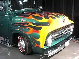 '53–56 F100 with long-fork flame job, an idea dating to around 1978 yet on the 1968 Easy Rider ″Billy Bike″