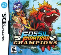 North American front cover of Fossil Fighters: Champions.