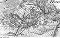 Map of Oberreit with Herrnhut and Ruppersdorf, around 1845