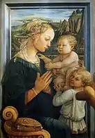 Madonna with the Child and two Angels (1465), tempera on wood, Uffizi.