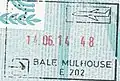 Entry stamp for air travel, issued at French section of EuroAirport Basel Mulhouse Freiburg