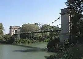 Pont de Fourques: suspension bridge over the Petit Rhône