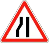 Road narrows on left