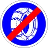 End of snow chains zone