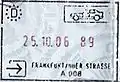 Exit stamp for road travel, issued at Frankfurt (Oder)