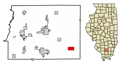 Location of Thompsonville in Franklin County, Illinois.